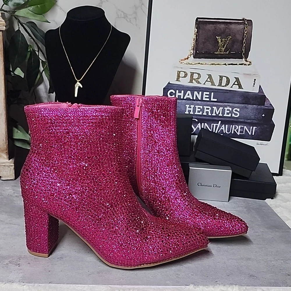 Forever brand rhinestone booties - Picture 2 of 7